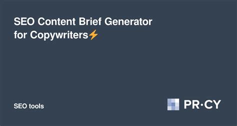 brief generator for copywriter.